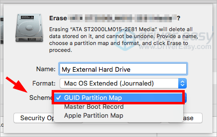 scheme for external hard drive for mac and windows